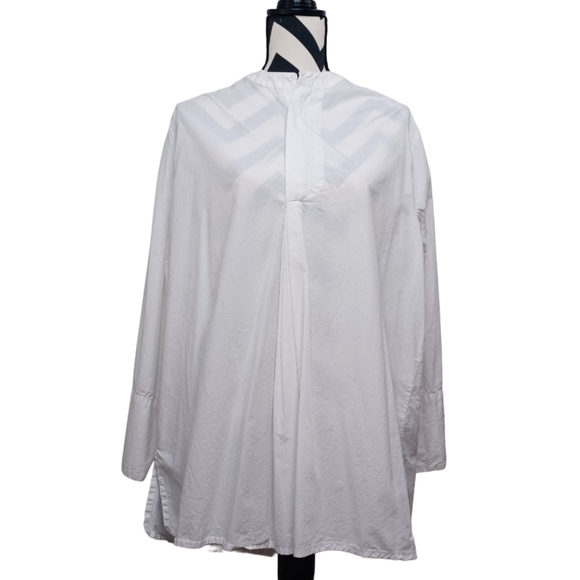 Domi Minimalist Contemporary 100% Cotton Long-sleeve Oversized Tunic Top - Picture 1 of 16